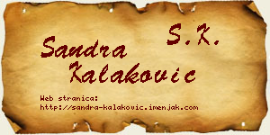 Sandra Kalaković vizit kartica